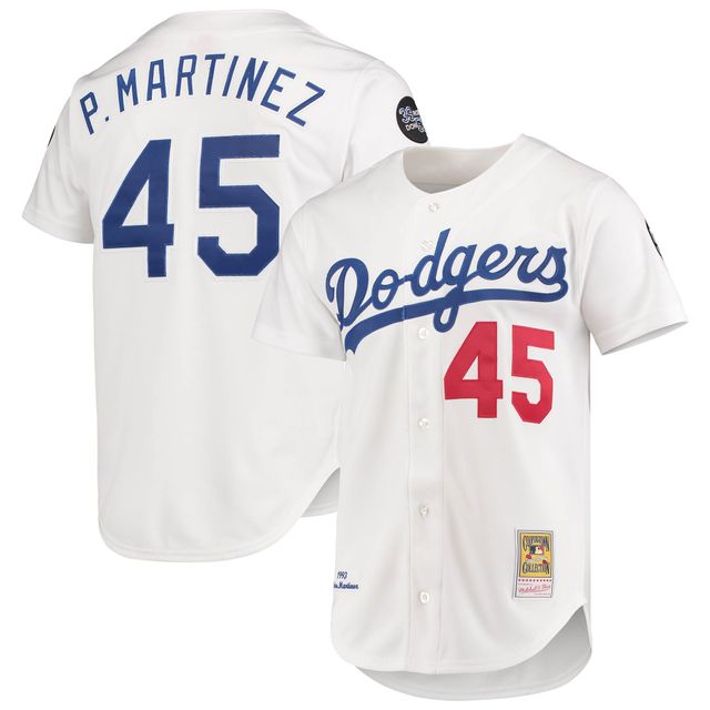 Mitchell & Ness Pedro Martinez pour hommes Blanc Los Angeles Dodgers 1993 Cooperstown Collection Accueil Maillot authentique