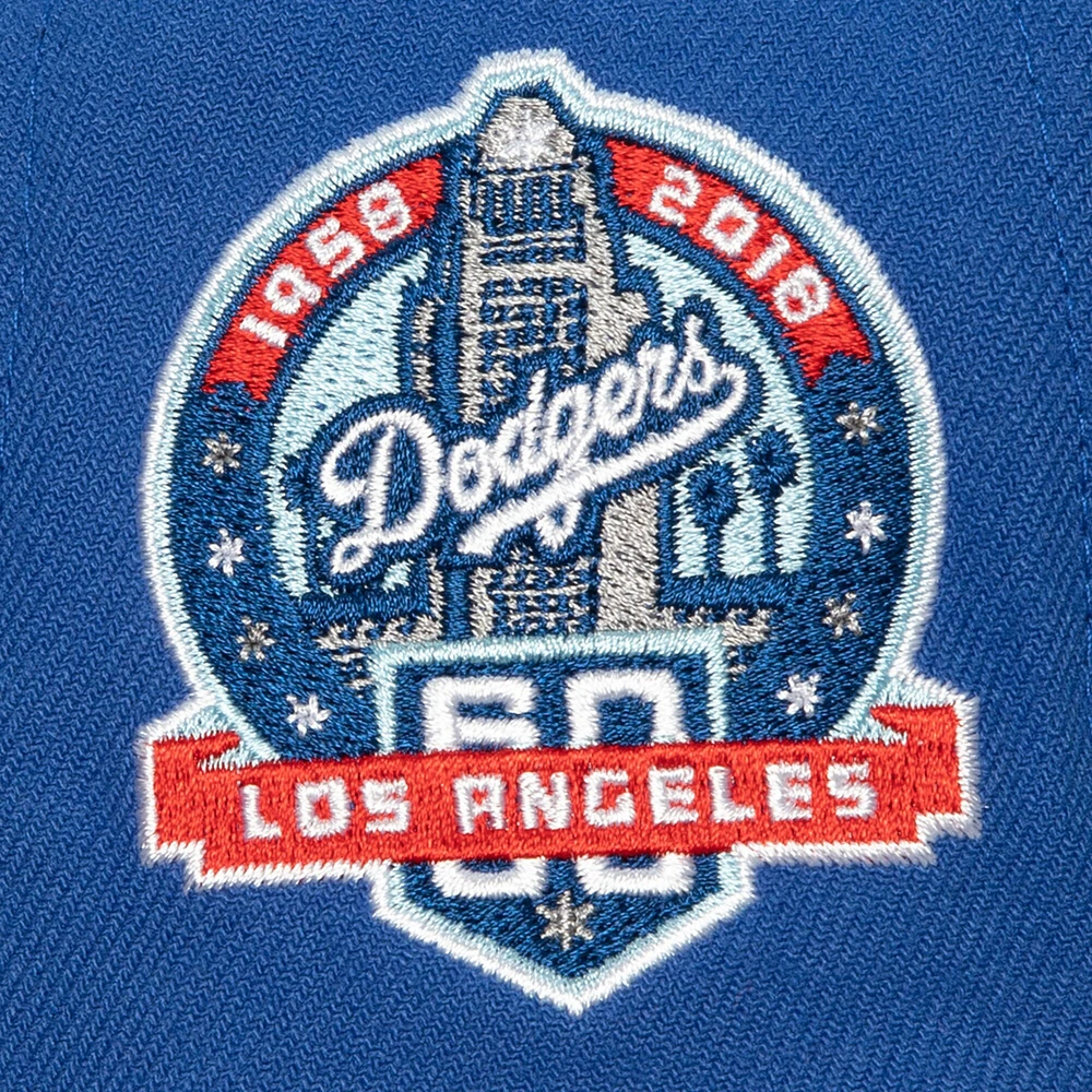 Casquette ajustée Los Angeles Dodgers Bases Loaded Mitchell & Ness pour homme, bleu roi/gris