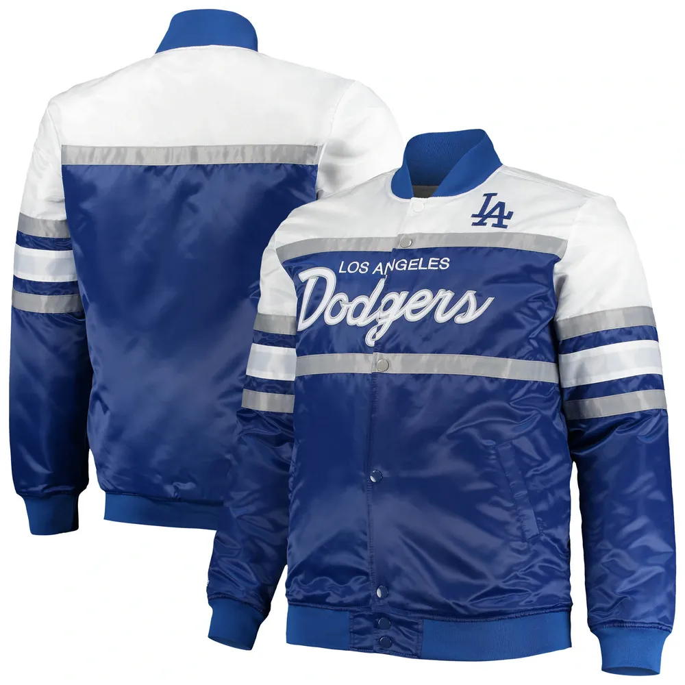 Mitchell & Ness Men's Mitchell & Ness Royal/Gray Los Angeles Dodgers Big  Tall Coaches Satin Full-Snap Jacket