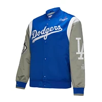 Men's Mitchell & Ness Royal/Gray Los Angeles Dodgers Cooperstown Collection Team Origins Satin Full-Snap Jacket