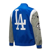 Men's Mitchell & Ness Royal/Gray Los Angeles Dodgers Cooperstown Collection Team Origins Satin Full-Snap Jacket