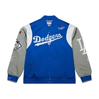 Men's Mitchell & Ness Royal/Gray Los Angeles Dodgers Cooperstown Collection Team Origins Satin Full-Snap Jacket