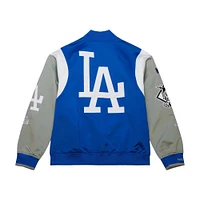 Men's Mitchell & Ness Royal/Gray Los Angeles Dodgers Cooperstown Collection Team Origins Satin Full-Snap Jacket
