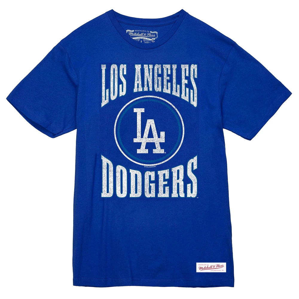 Men's Mitchell & Ness Royal Los Angeles Dodgers Arched Logo Slub T-Shirt