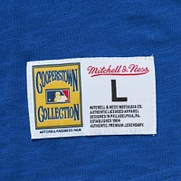 Men's Mitchell & Ness Royal Los Angeles Dodgers Cooperstown Collection Legendary Raglan Slub Henley 3/4-Sleeve T-Shirt