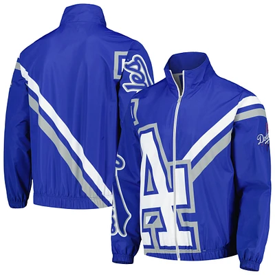 Men's Mitchell & Ness Royal Los Angeles Dodgers Exploded Logo Warm Up Full-Zip Jacket