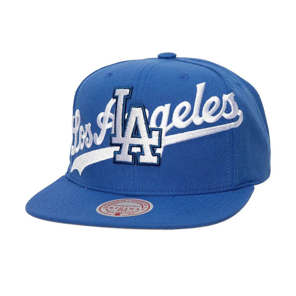 Casquette snapback frontale complète Mitchell & Ness Royal Los Angeles Dodgers pour hommes