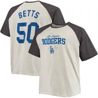 Women's Mookie Betts Royal Los Angeles Dodgers Plus Size Name & Number  V-Neck T-Shirt