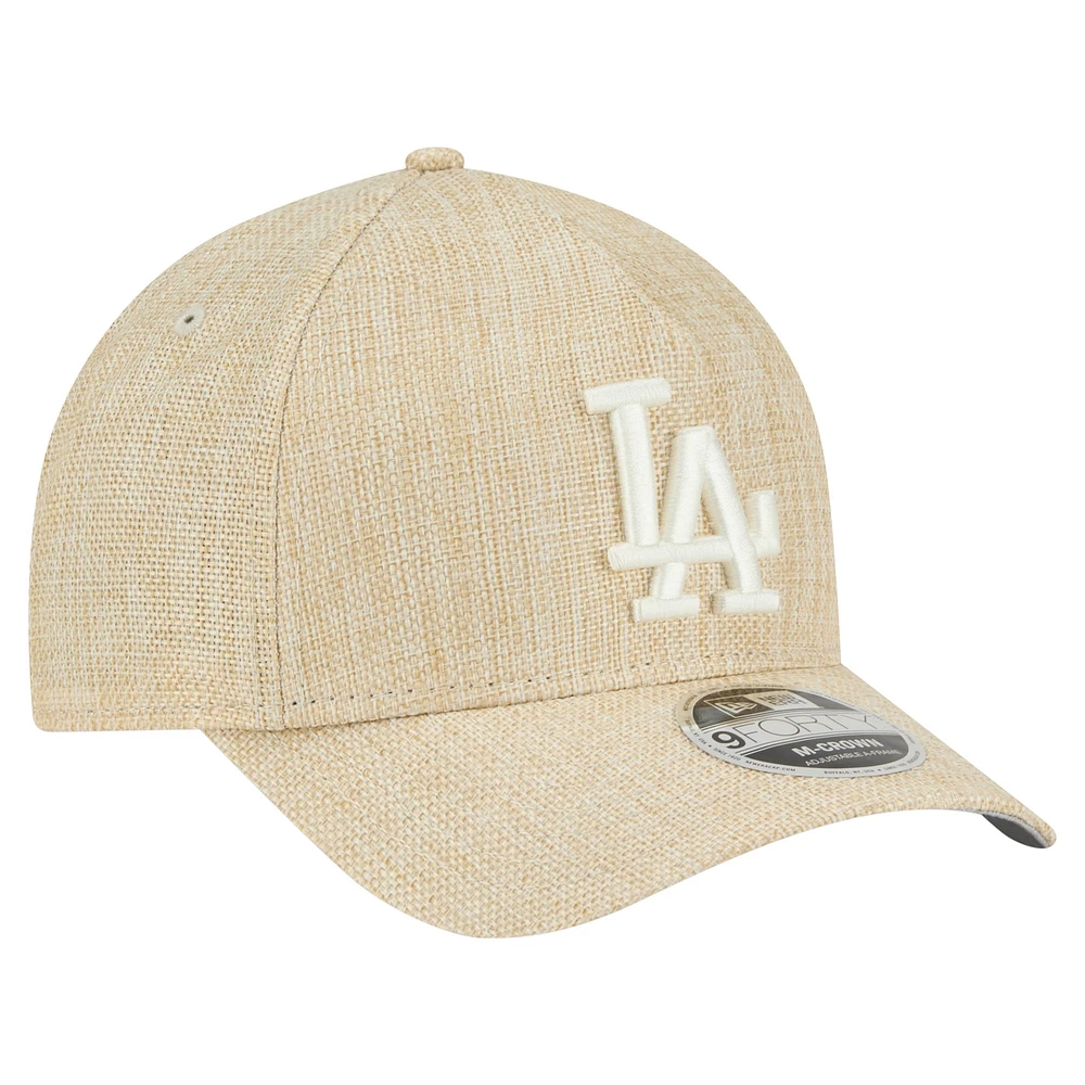 Casquette ajustable 9FORTY en coton tissé beige New Era pour homme des Dodgers de Los Angeles