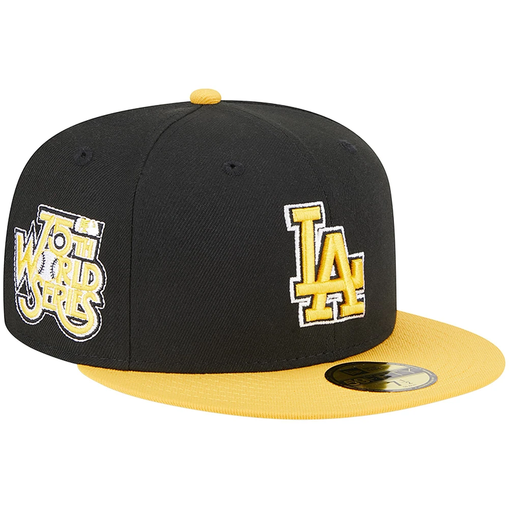 Casquette ajustée 59FIFTY Los Angeles Dodgers New Era pour homme, noir/doré