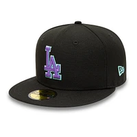 Casquette ajustée 59FIFTY Black Light Los Angeles Dodgers 1980 MLB All-Star Game New Era pour homme