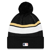 Men's New Era Black Los Angeles Dodgers 2024 World Series Champions Locker Room Cuffed Knit with Pom