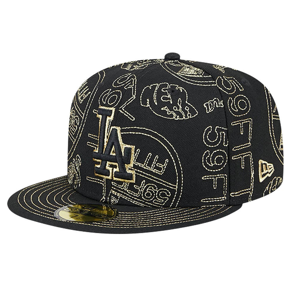 Casquette ajustée 59FIFTY Day des Los Angeles Dodgers New Era pour hommes, noire