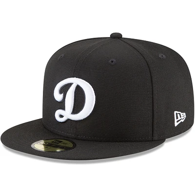 Casquette ajustée 59FIFTY Los Angeles Dodgers New Era noire pour homme