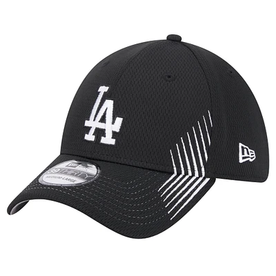 Men's New Era Black Los Angeles Dodgers Active Dash Mark 39THIRTY Flex Hat