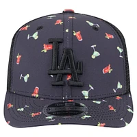 Men's New Era Black Los Angeles Dodgers Adventure Drinks Pattern 9SEVENTY Stretch-Snap Hat