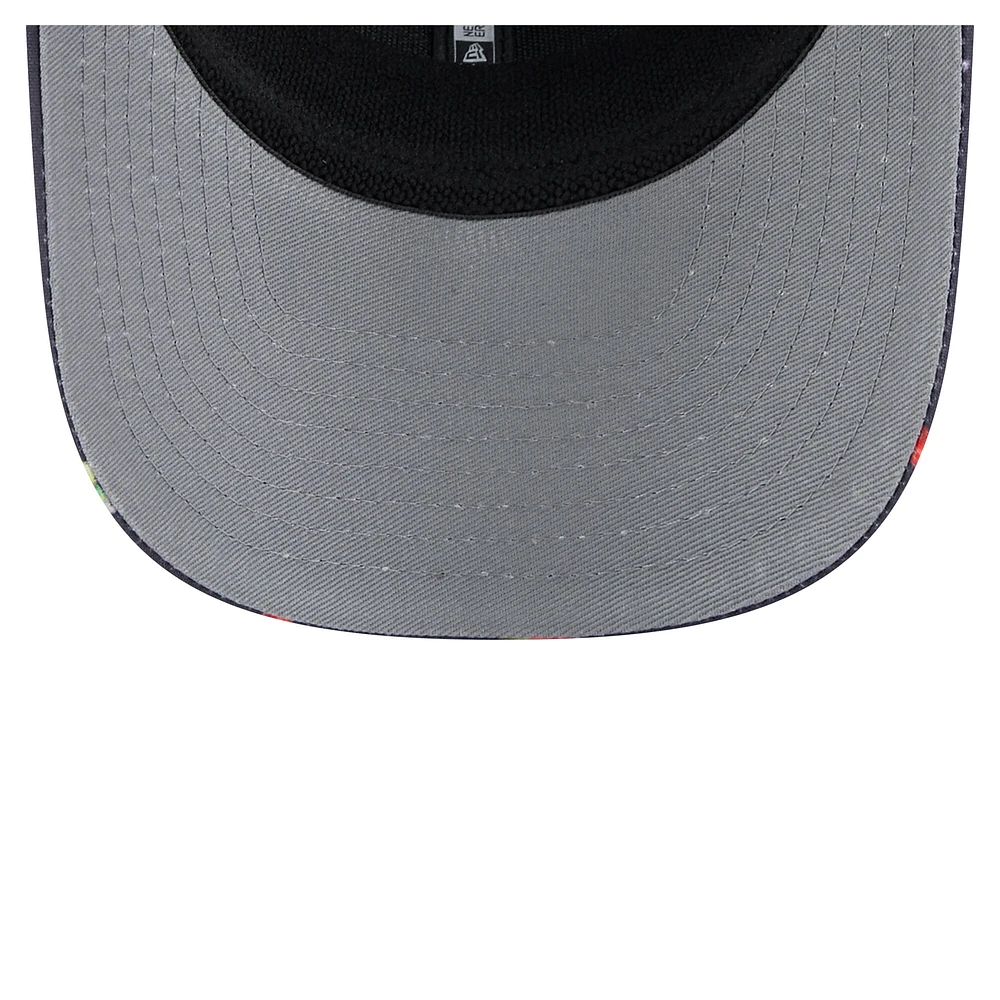 Men's New Era Black Los Angeles Dodgers Adventure Drinks Pattern 9SEVENTY Stretch-Snap Hat