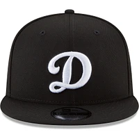 Casquette Snapback 9FIFTY noire et blanche avec logo alternatif Los Angeles Dodgers New Era pour homme