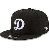 Casquette Snapback 9FIFTY noire et blanche avec logo alternatif Los Angeles Dodgers New Era pour homme