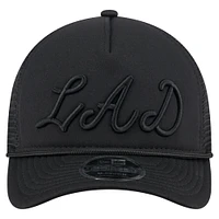 Casquette camionneur ajustable 9FORTY A-Frame M-Crown noire New Era pour homme avec logo City Initial des Los Angeles Dodgers