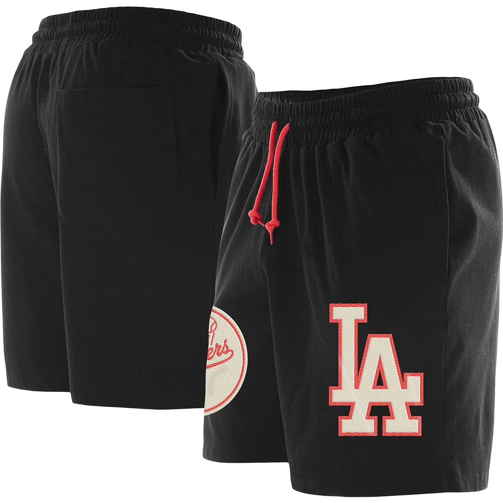 Short en maille noir Los Angeles Dodgers New Era pour homme