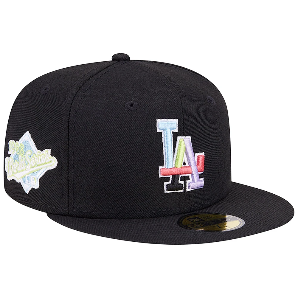 Casquette ajustée 59FIFTY noire des Los Angeles Dodgers New Era pour homme