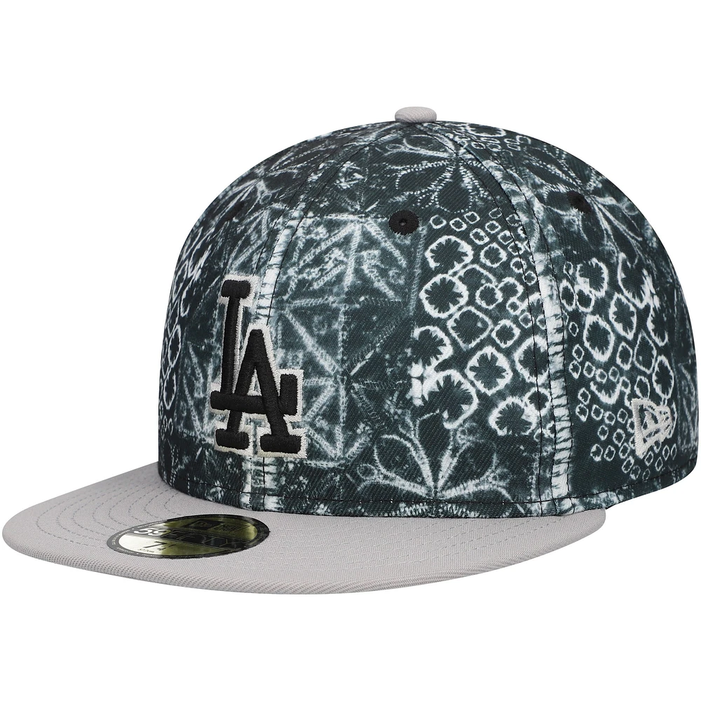 Casquette ajustée 59FIFTY New Era noire des Los Angeles Dodgers Sands pour hommes