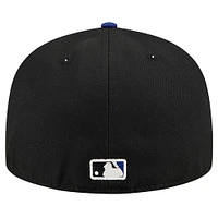 Casquette ajustée 59FIFTY Shadow Stitch des Los Angeles Dodgers de New Era pour homme, noire