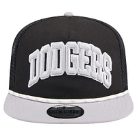 Men's New Era Black Los Angeles Dodgers Throwback Meshback Golfer Hat