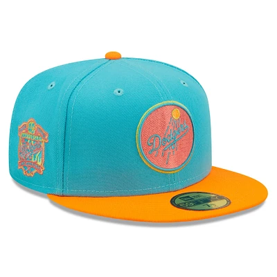 Casquette ajustée 59FIFTY Vice Highlighter des Los Angeles Dodgers New Era pour homme, bleu/orange