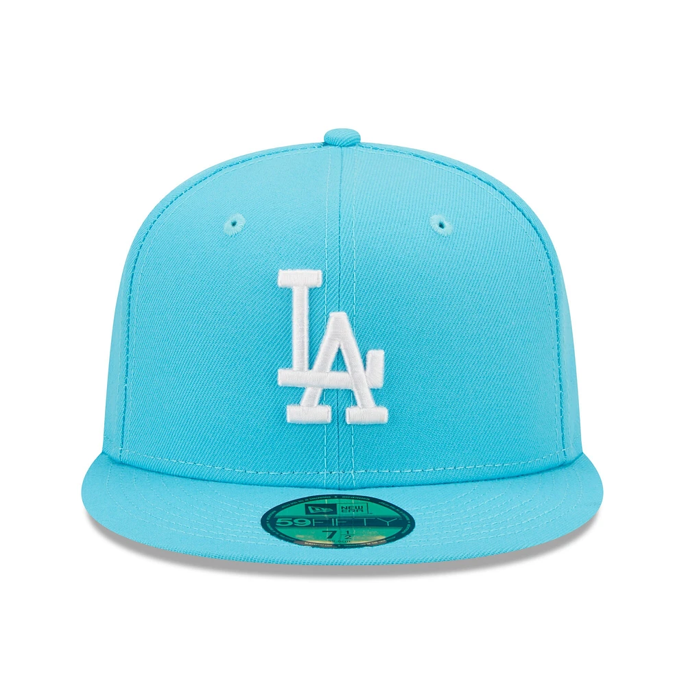 Casquette ajustée 59FIFTY avec logo Vice Highlighter Los Angeles Dodgers New Era bleu pour homme