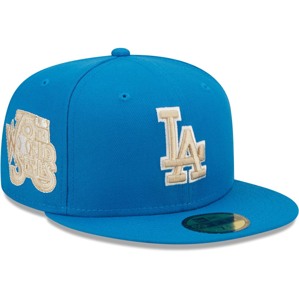 Los Angeles Dodgers New Era Chrome 59FIFTY Fitted Hat - Stone/Black