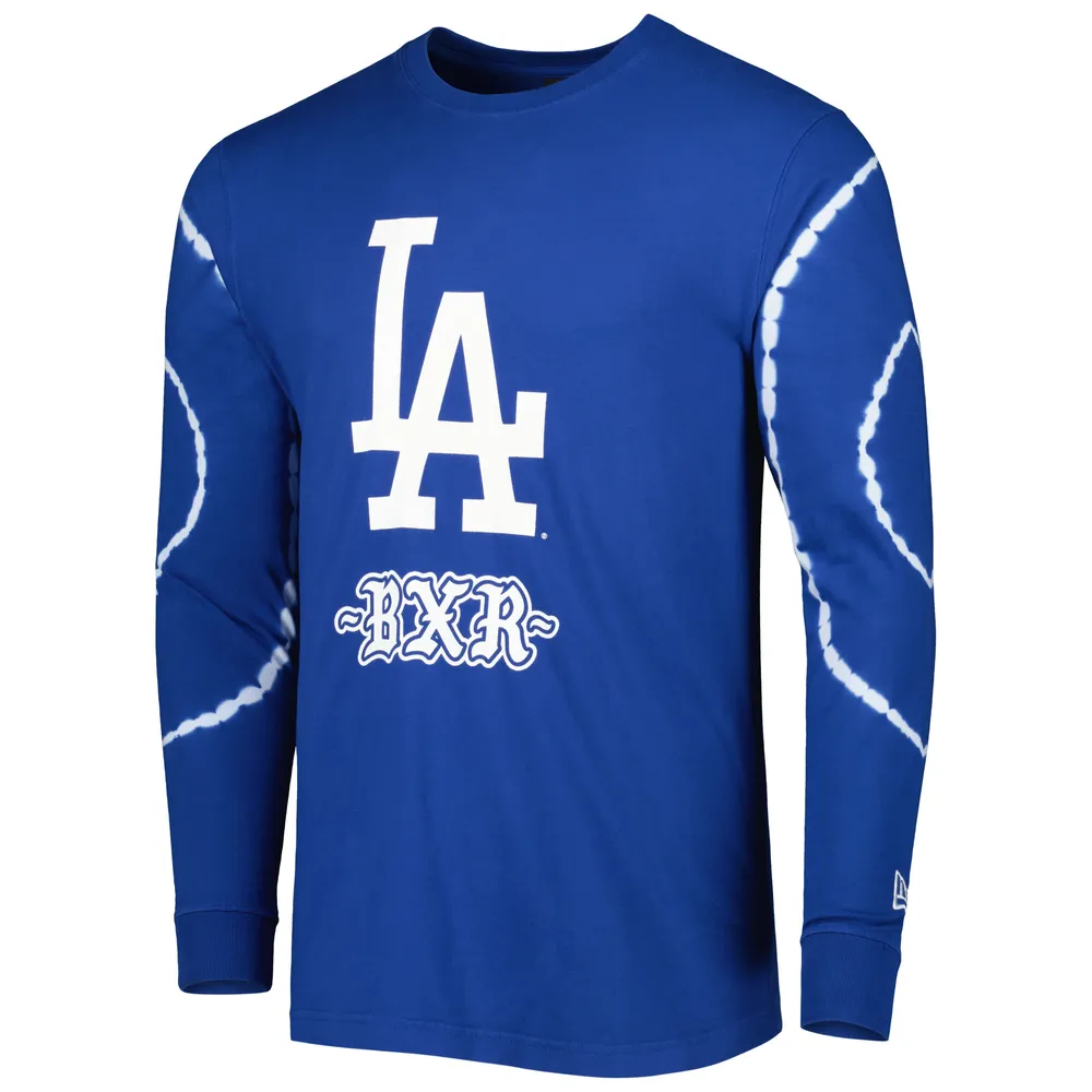 Los Angeles Dodgers New Era Born x Raised Heavy Tie-Dye Long Sleeve T-Shirt  - Royal