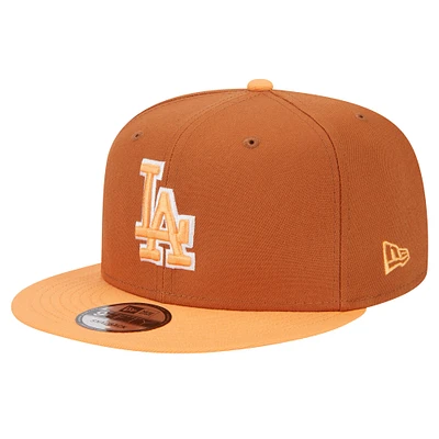 Casquette Snapback 9FIFTY bicolore marron New Era des Los Angeles Dodgers pour hommes