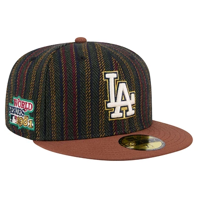 Men's New Era  Brown Los Angeles Dodgers Vintage Herringbone 59FIFTY Fitted Hat