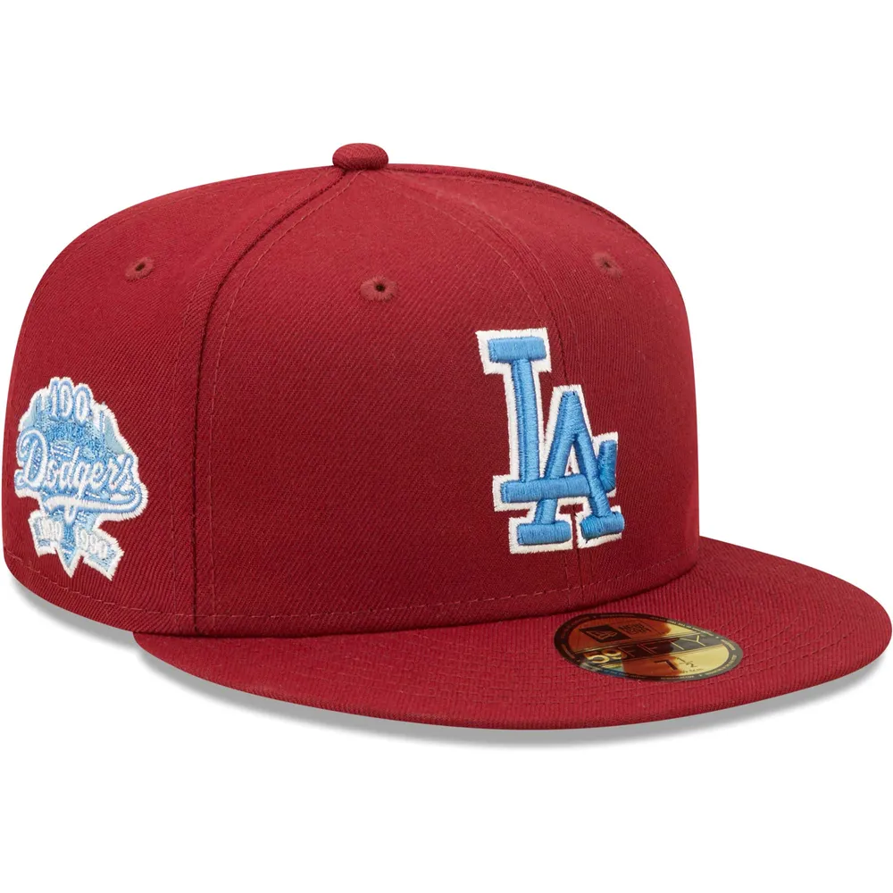 Men's New Era Red Los Angeles Dodgers White Logo 59FIFTY Fitted Hat