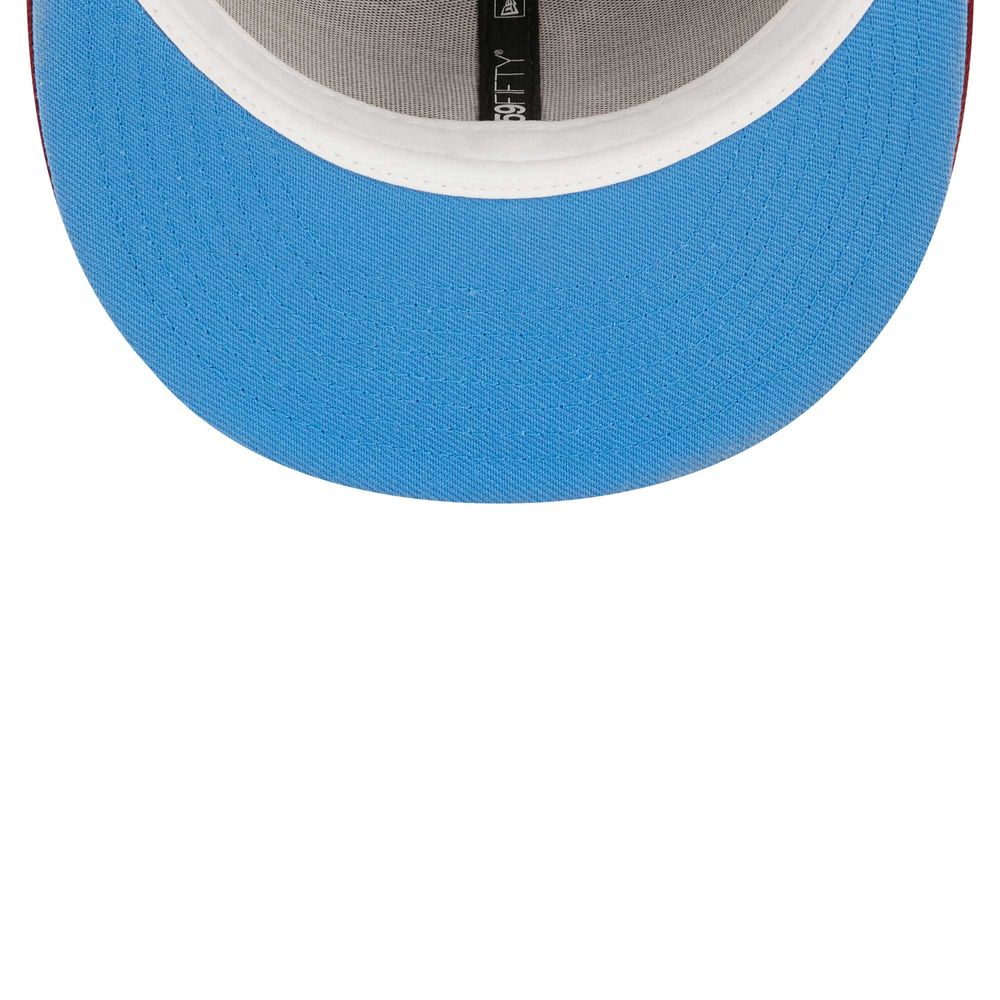 Men's New Era Cardinal Los Angeles Dodgers 2020 World Series Air Force Blue Undervisor 59FIFTY Fitted Hat