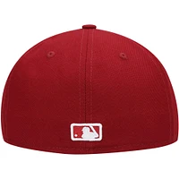 Men's New Era Cardinal Los Angeles Dodgers White Logo 59FIFTY Fitted Hat