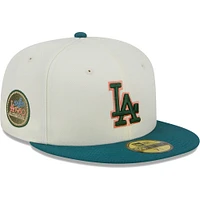 Casquette ajustée New Era 59FIFTY Chrome pour homme des Dodgers de Los Angeles couleur crème