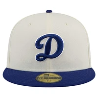 Men's New Era Cream Los Angeles Dodgers Chrome 59FIFTY Fitted Hat