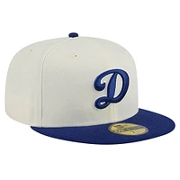 Men's New Era Cream Los Angeles Dodgers Chrome 59FIFTY Fitted Hat
