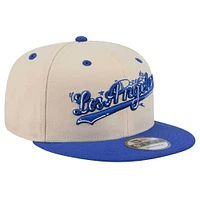 Casquette ajustable à pression 9FIFTY pour homme New Era crème Los Angeles Dodgers Injection Team Art 24 NWC Q4 Injection MLB TEAM ART