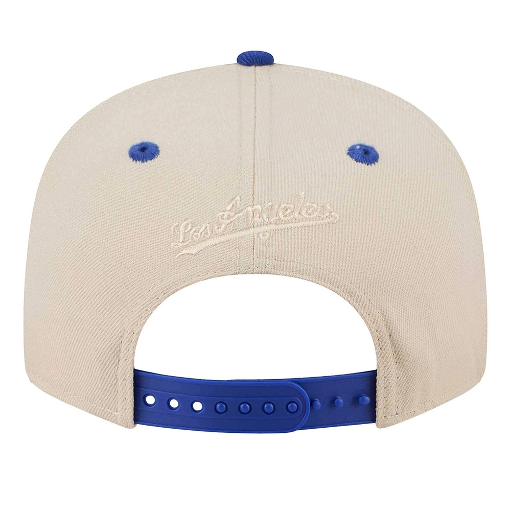 Men's New Era Cream Los Angeles Dodgers Injection Team Art 9FIFTY Adjustable Snapback
 Hat