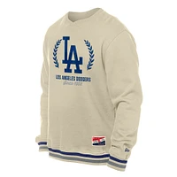 Men's New Era Cream Los Angeles Dodgers Throwback Pullover Sweatshirt