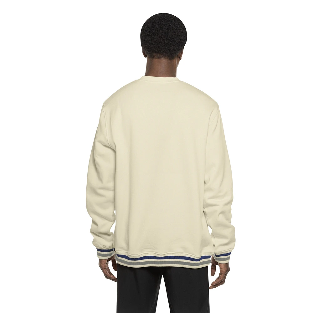 Men's New Era Cream Los Angeles Dodgers Throwback Pullover Sweatshirt