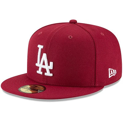 Men's New Era Crimson Los Angeles Dodgers Fashion Color Basic 59FIFTY Fitted Hat