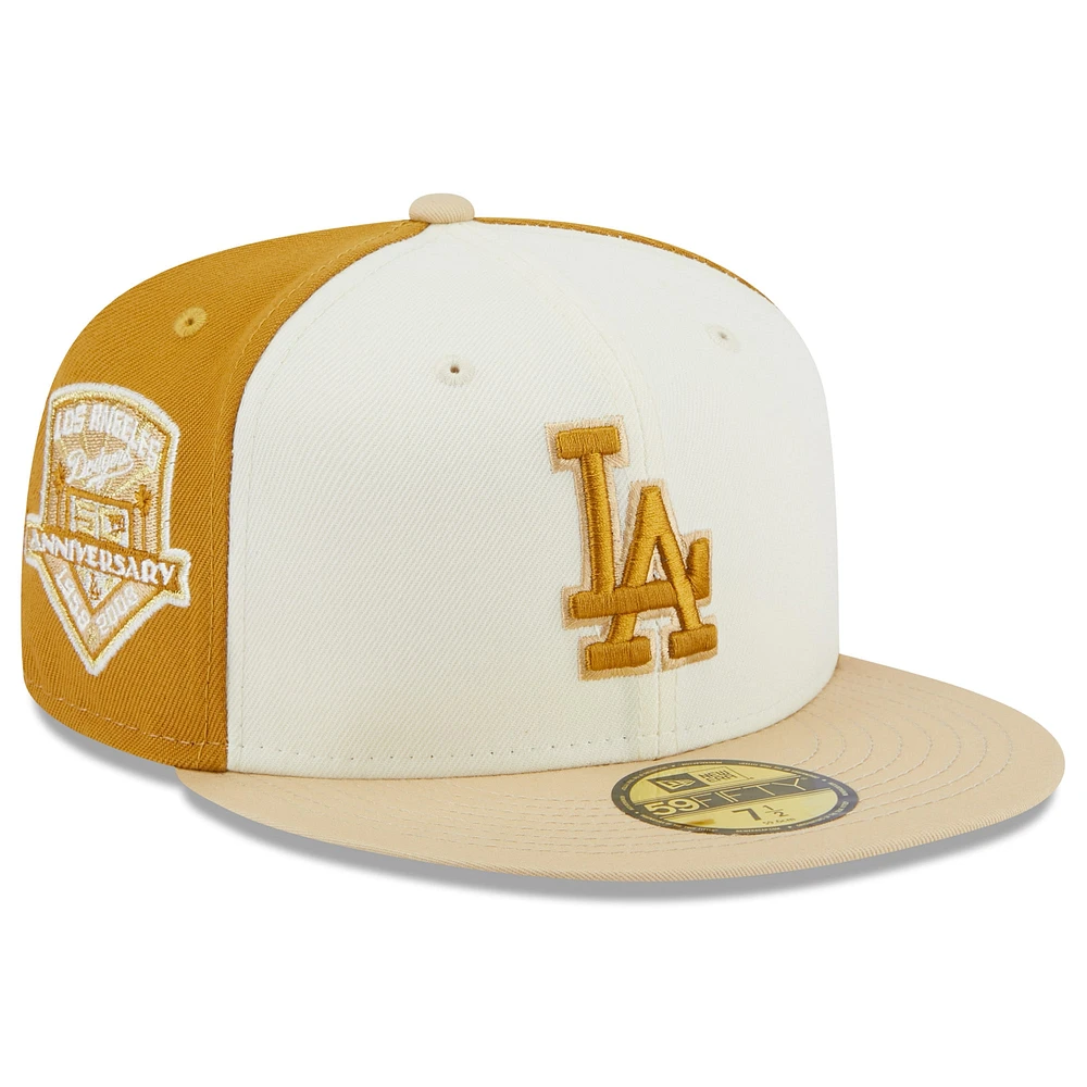 Casquette ajustée 59FIFTY 50e anniversaire des Dodgers de Los Angeles New Era or/crème pour homme