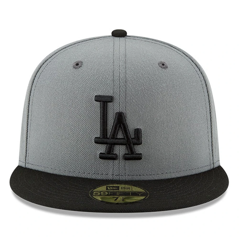 Men's New Era Gray/Black Los Angeles Dodgers Two-Tone 59FIFTY Fitted Hat