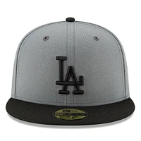 Men's New Era Gray/Black Los Angeles Dodgers Two-Tone 59FIFTY Fitted Hat