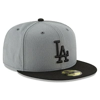 Men's New Era Gray/Black Los Angeles Dodgers Two-Tone 59FIFTY Fitted Hat